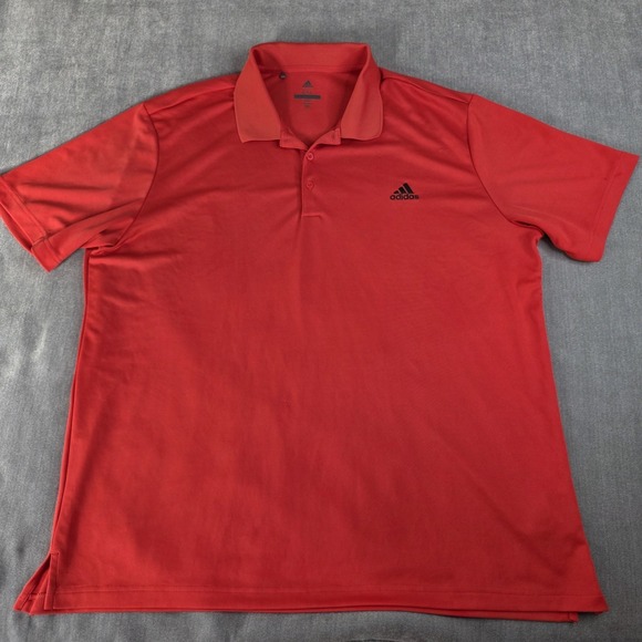 adidas Other - Adidas Golf Polo Shirt Mens Size 2XL Red Orange Short Sleeve Stretch Performance